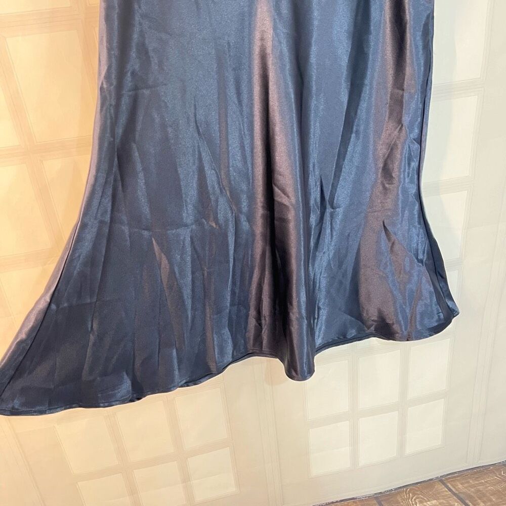 🌟 Alcea Rosea Satin Bias Cut Midi Skirt Sz XXL - Picture 4 of 11